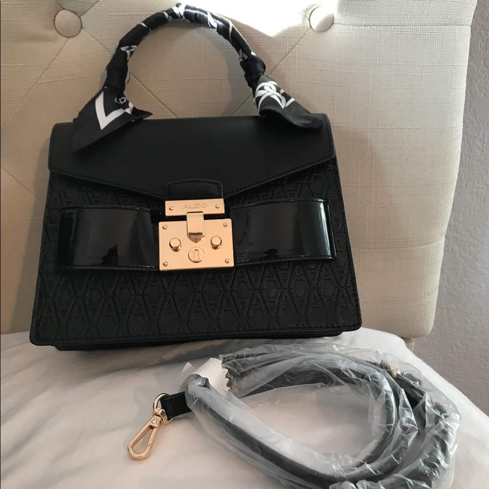 Aldo Authentic tote and crossbody black leather  bag like new